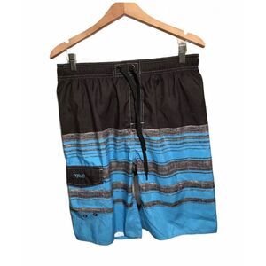 Nonwe Quick Dry Swim‎ Trunks Mens Sz 34 Stripe Beach Shorts Mesh Lining NWT